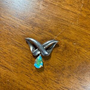 Sterling Silver Badavici Aurora Borealis Dangle Twist Slide Pendant *71